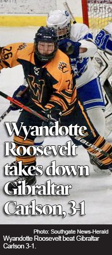 Wyandotte Roosevelt went on the road Tuesday night to face Gibraltar Carlson and defeated the host Marauders by a score of 3-1
