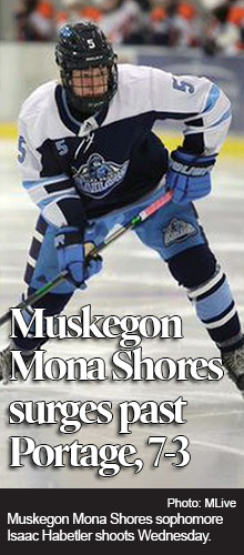 Mona Shores hockey surges past Portage, sets up regional final showdown vs. Byron Center 