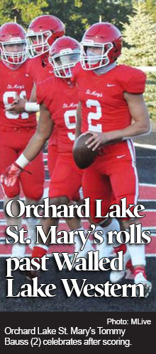 Odd opening night of football didn’t stop St. Mary’s from rolling Walled Lake Western, 28-7 