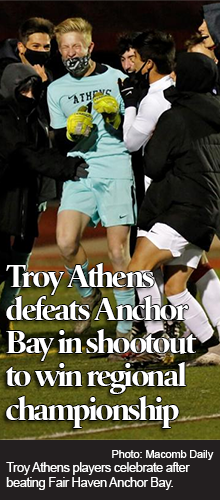 Troy Athens defeats Anchor Bay in shootout to win regional soccer championship 