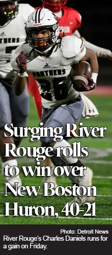 Surging River Rouge rolls past New Boston Huron 