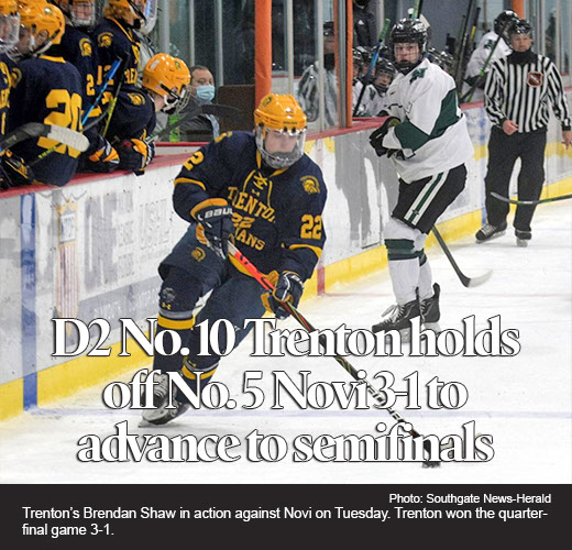 Trenton hockey holds off Novi in state quarterfinal w/ PHOTO GALLERY 