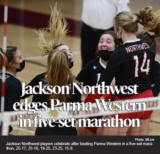 Jackson Northwest volleyball edges Parma Western in five set marathon 