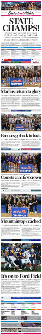 StudentandAthlete.org: November 19-25, 2023 volleyball edition. Michigan's premier source of high school sports news