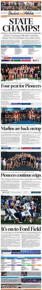StudentandAthlete.org: November 19-25, 2023 girls swimming edition. Michigan's premier source of high school sports news