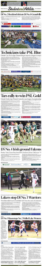 StudentandAthlete.org: October 14-16, 2023 edition. Michigan's premier source of high school sports news