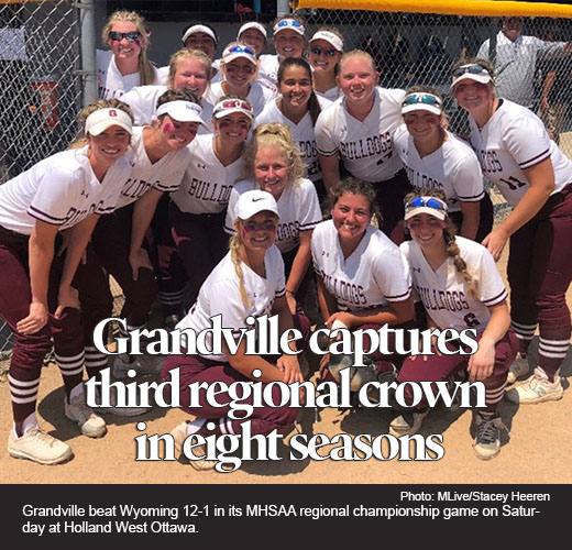 After last year’s heartbreak, Grandville softball captures third regional championship in eight years 